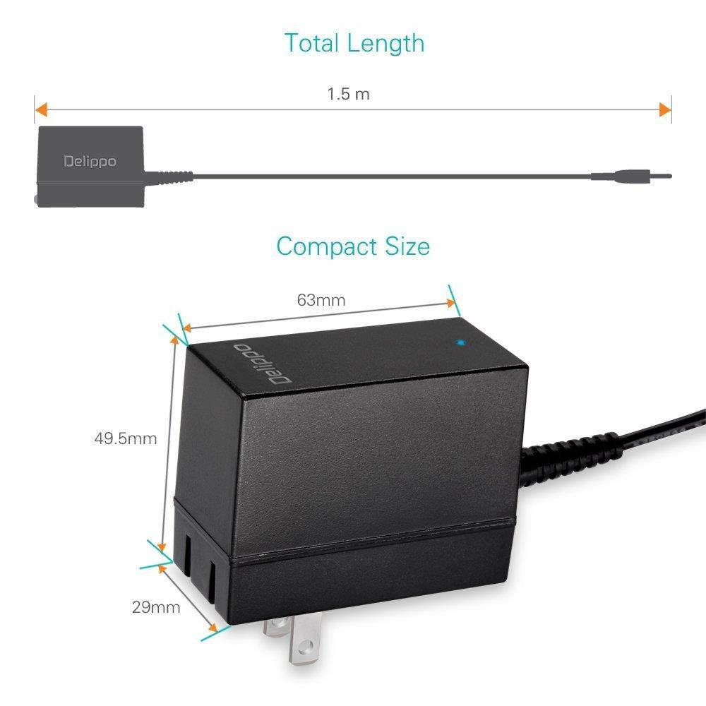 Delippo Compatible 12V 1.5A Tablets AC Adapter Charger Replacement for Acer Iconia Tab A510 A511 A501 A700 A701