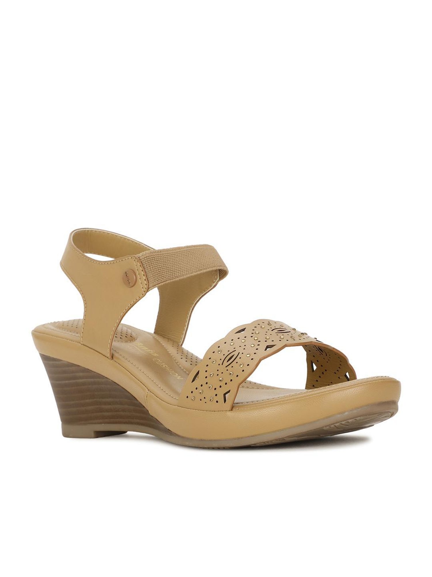 Bata Comfit by Bata Women's CELINE Tan Ankle Strap Wedges