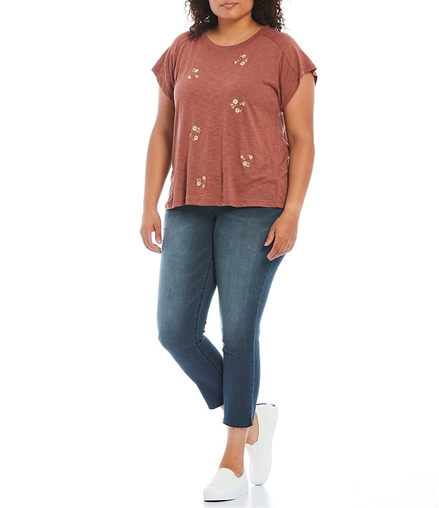 Democracy Plus Size #double;Ab#double;solution High Rise Vintage Skinny Raw Hem Ankle Jeans