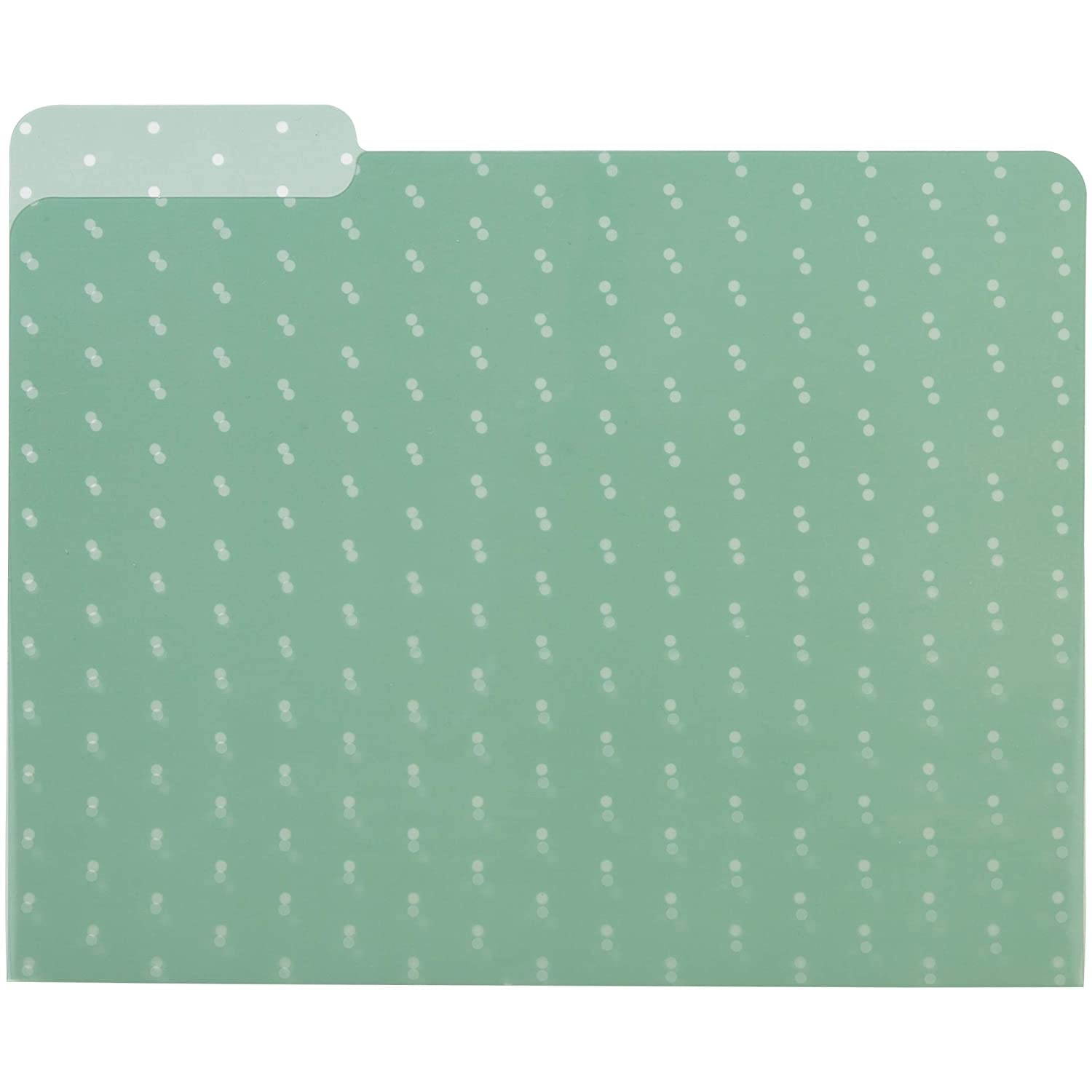 C.R. Gibson Polka Dot and Striped File Folders for Women and Home Offices, 11.6" x 9.5", Pack of 9