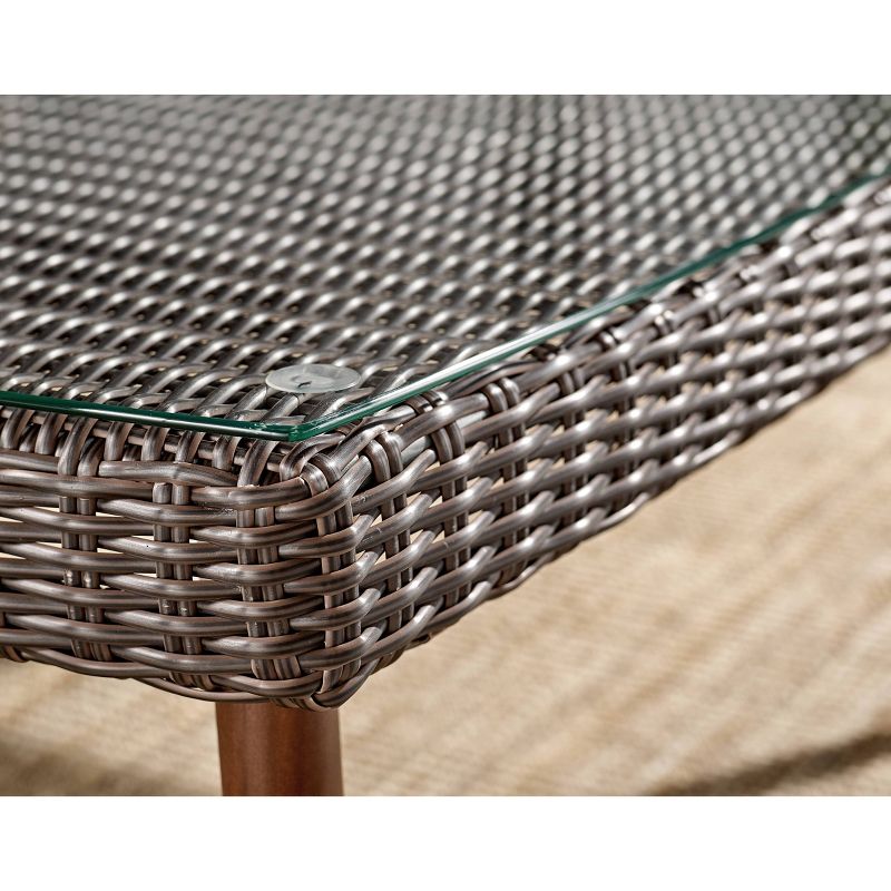All-Weather Wicker Athens Outdoor Cocktail Table Brown - Alaterre Furniture
