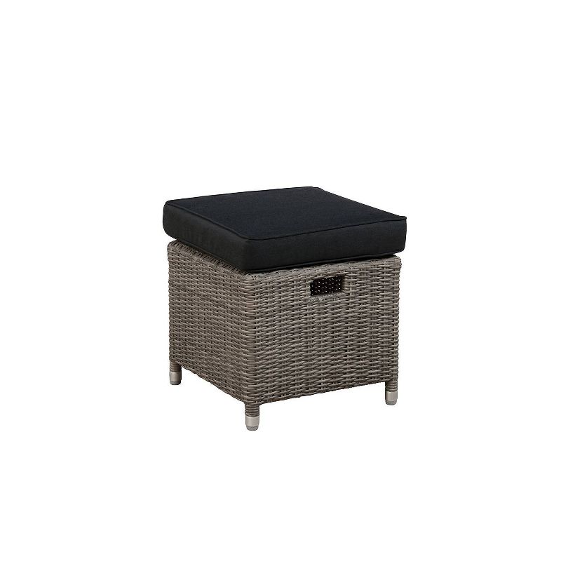 Monaco Oudoor 17" Square Ottomans - Gray - Alaterre Furniture