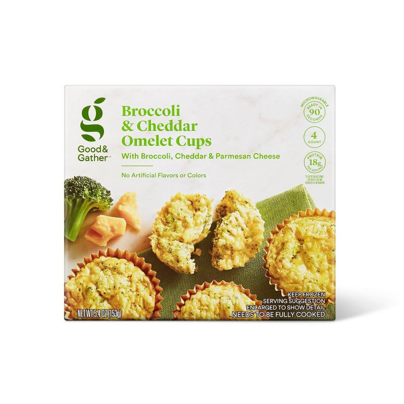 Broccoli & Cheddar Cheese Frozen Omelet Cups - 5.4oz - Good & Gather™