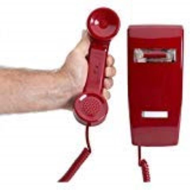Traditional No Dial Wall 2554 Telephone Old Style Phone Red