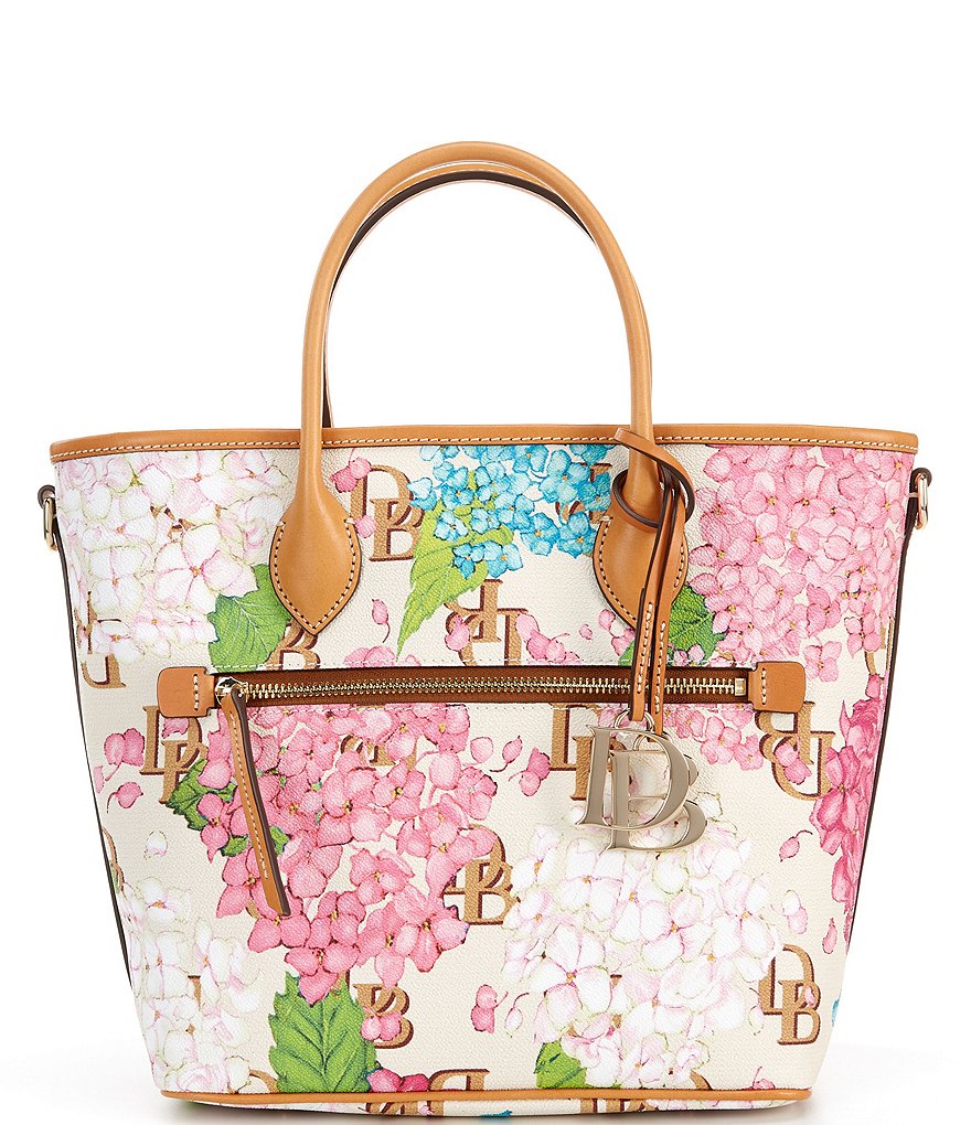 Dooney & Bourke Signature Hydrangea Monogram Collection Handle Floral Tote Bag