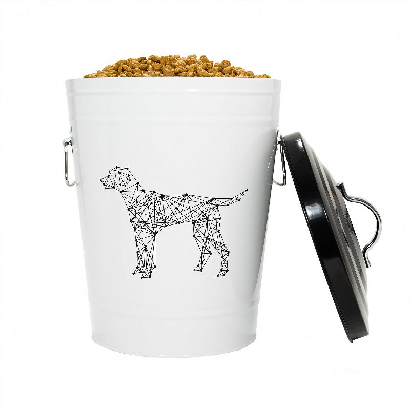 Amici Pet Zentangle Metal Pet Food Bin, Dog, 17lbs