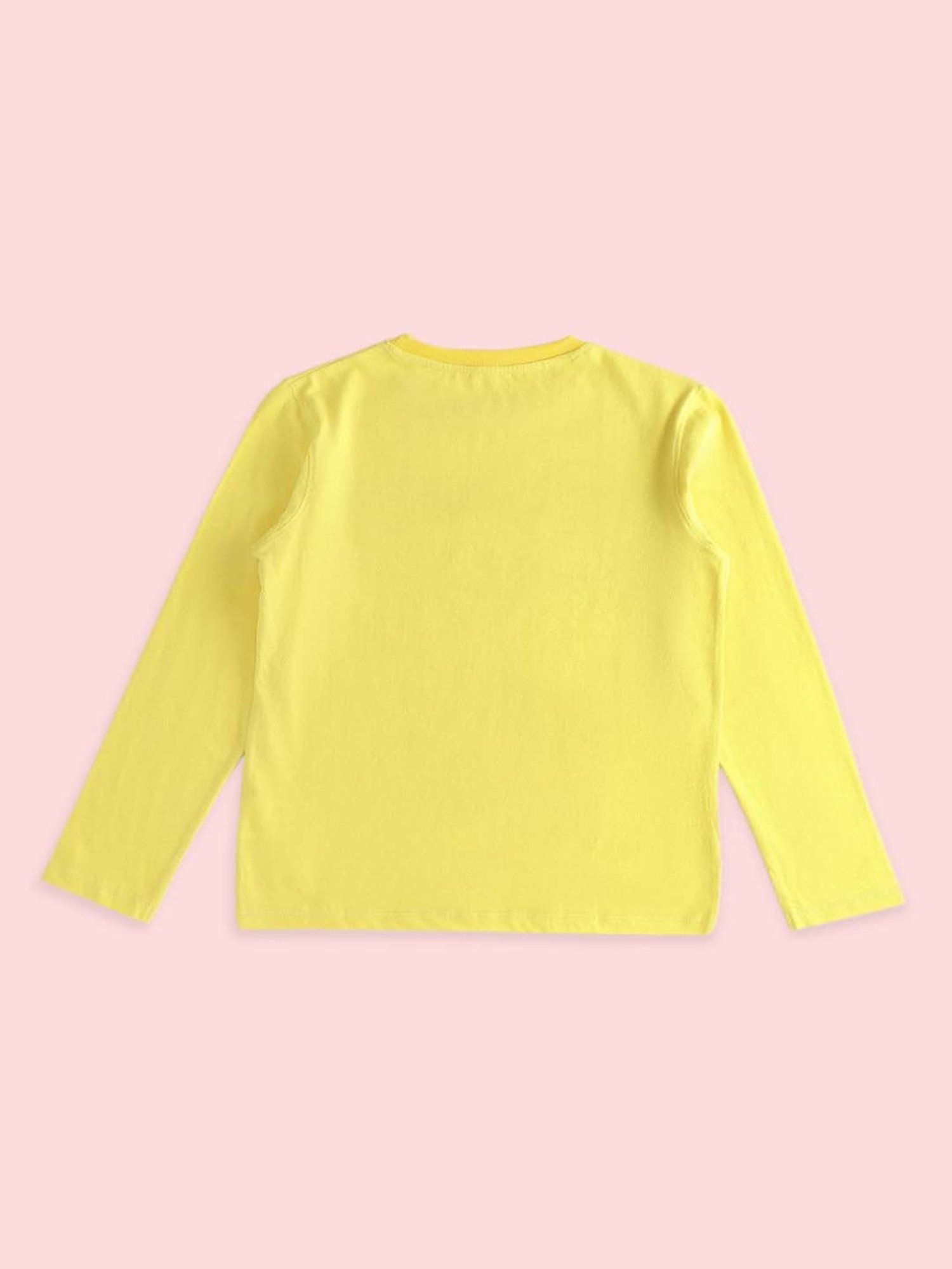 Pantaloons Baby Kids Yellow & Blue Cotton Printed Full Sleeves T-Shirt