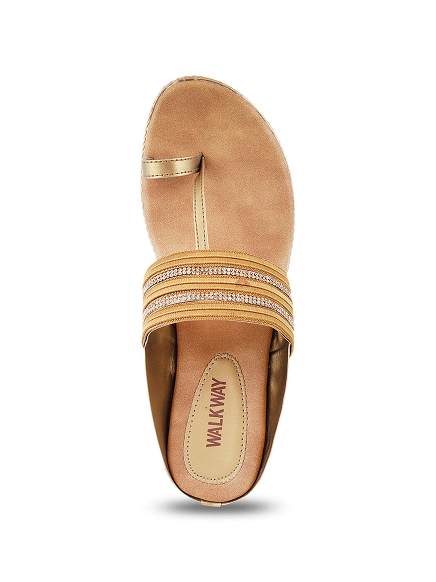 Walkway Women's Antique Gold Toe Ring Wedges