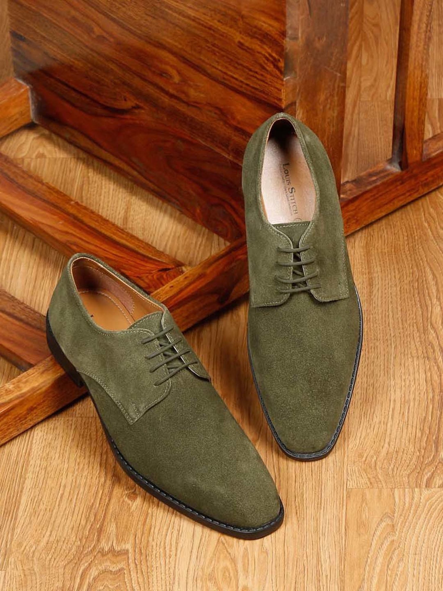 Louis Stitch Men's Seaweed Green Derby Shoes
