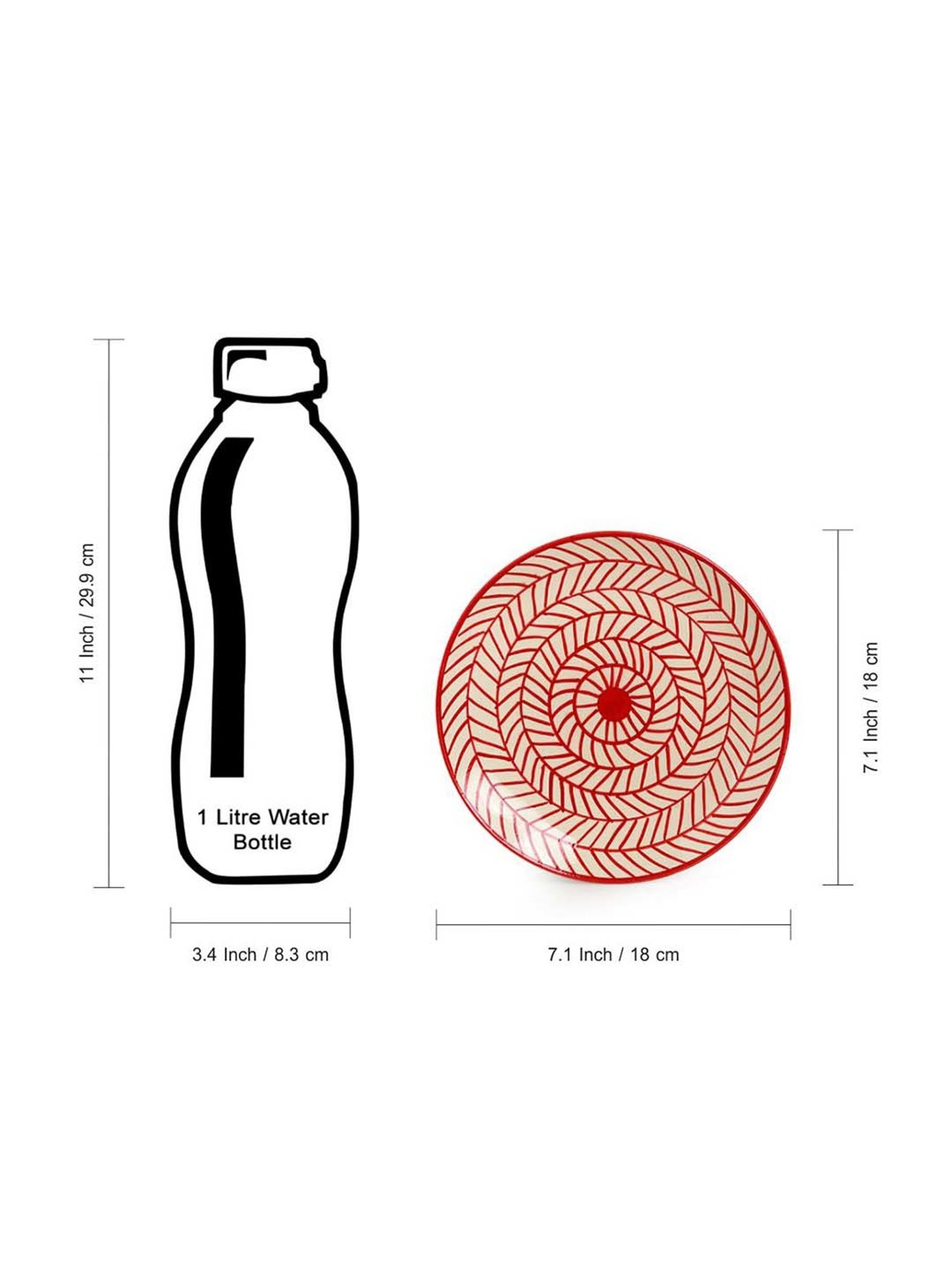 Nestasia Premium Quality Mandala Yellow Spiral Printed Square Shaped Ceramic Plate With Handle