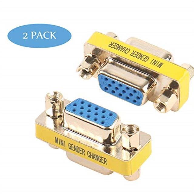 vga coupler, benfei 2-pack vga/svga adapter hd15 female to female gender with gold-plated cord