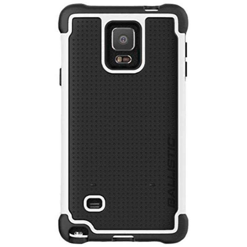 Ballistic Tough Jacket Case for Samsung Galaxy Note 4 - Retail Packaging - Black/White