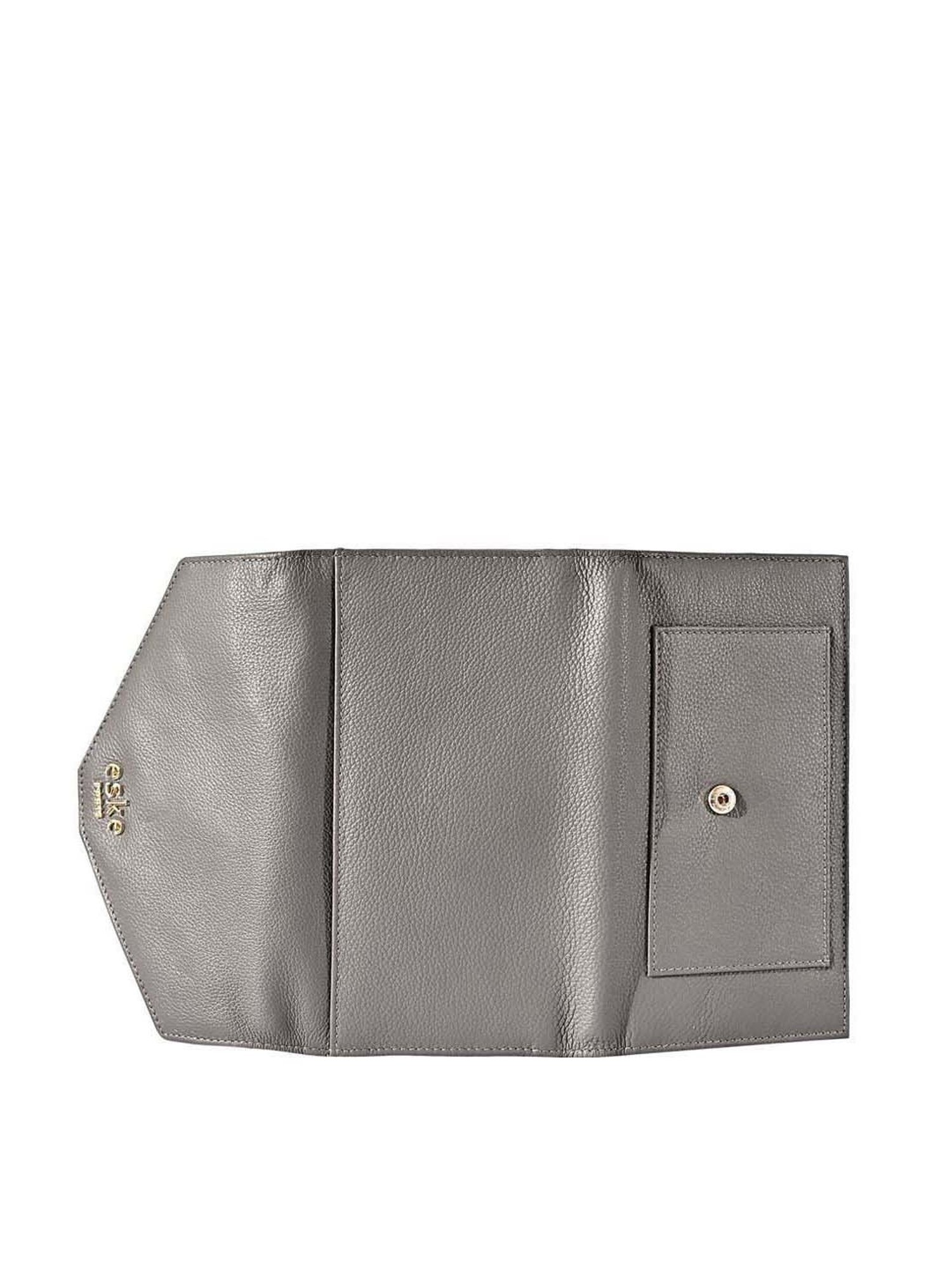 Eske Percy Grey Solid Tri-Fold Wallet for Women