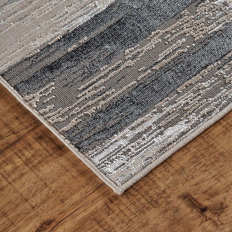 12'X15' Rectangle Loomed Stripe Area Rug Black - Feizy