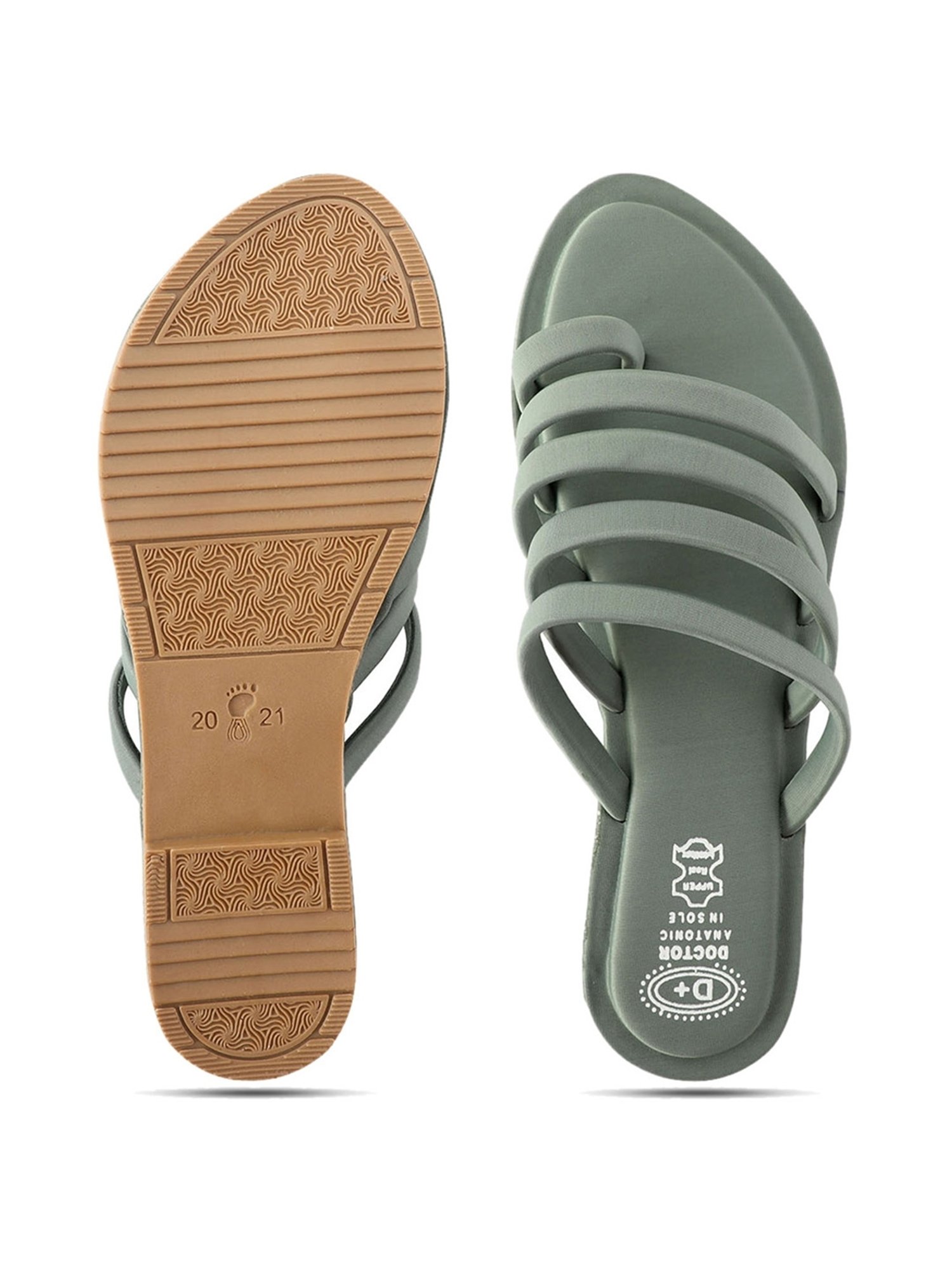 NR by Nidhi Rathi Women's Olive Toe Ring Sandals