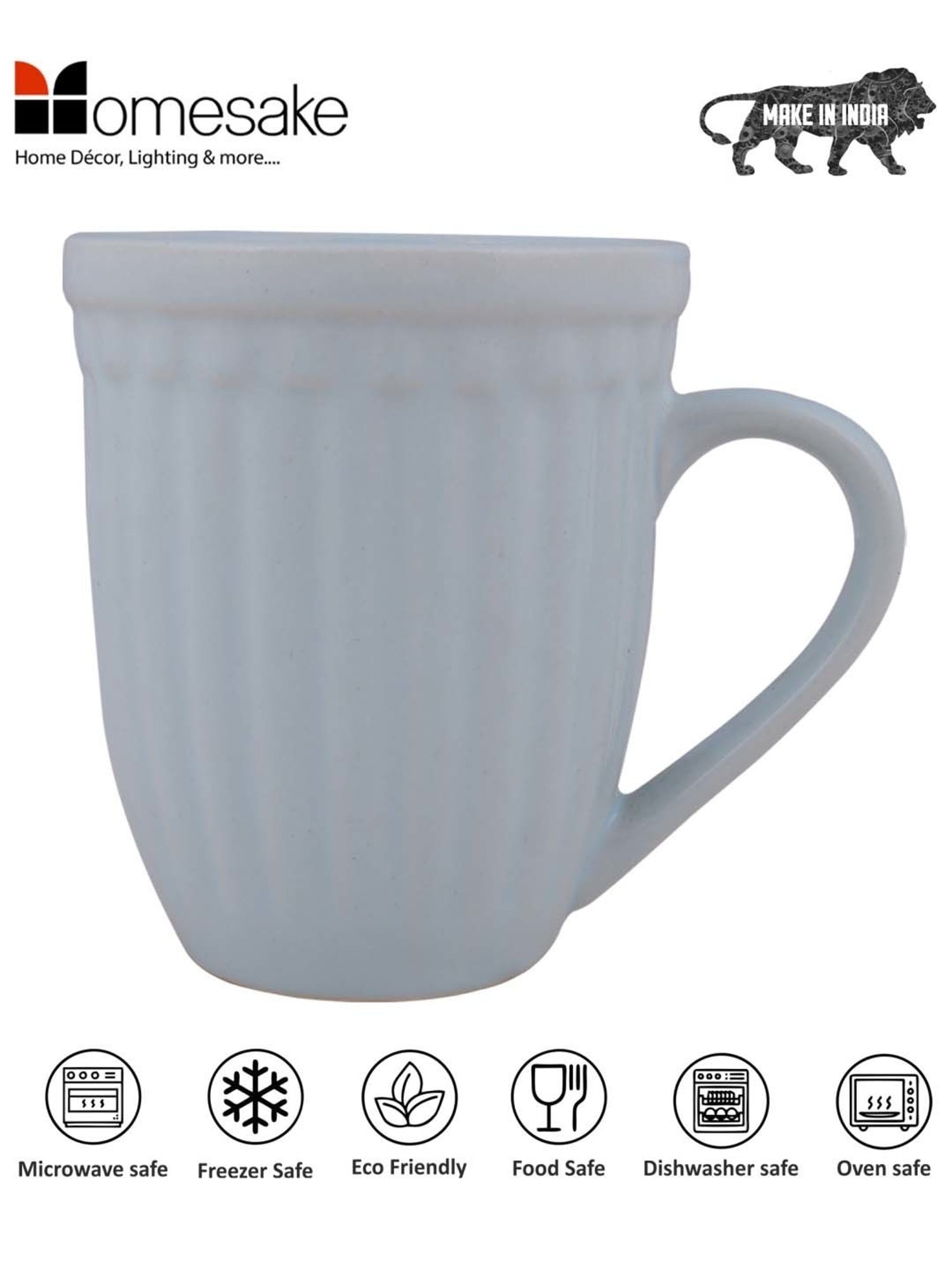 Homesake 'Altered Glaze Latte Evening' Blue Ceramic Mug (0.26 L) - Set of 2