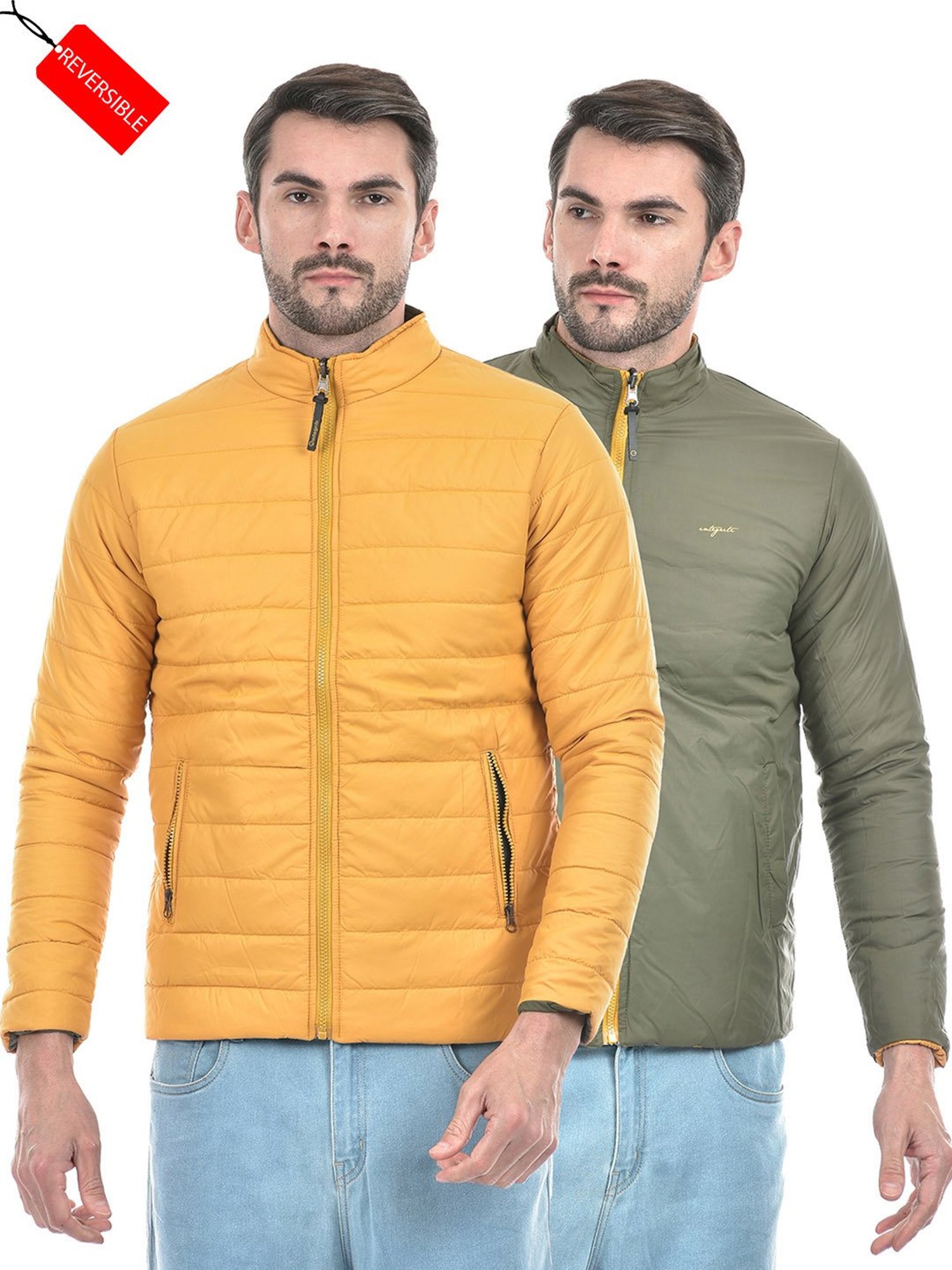 Integriti Mustard & Olive  Regular Fit Reversible Jacket