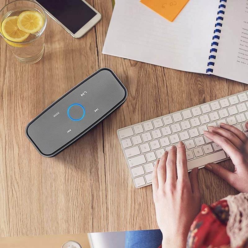 SoundBox Touch Portable Wireless Bluetooth Speakers with 12W HD Sound and Bass 20H Playtime Handsfree Speakers for Home TravelGunmetal Grey