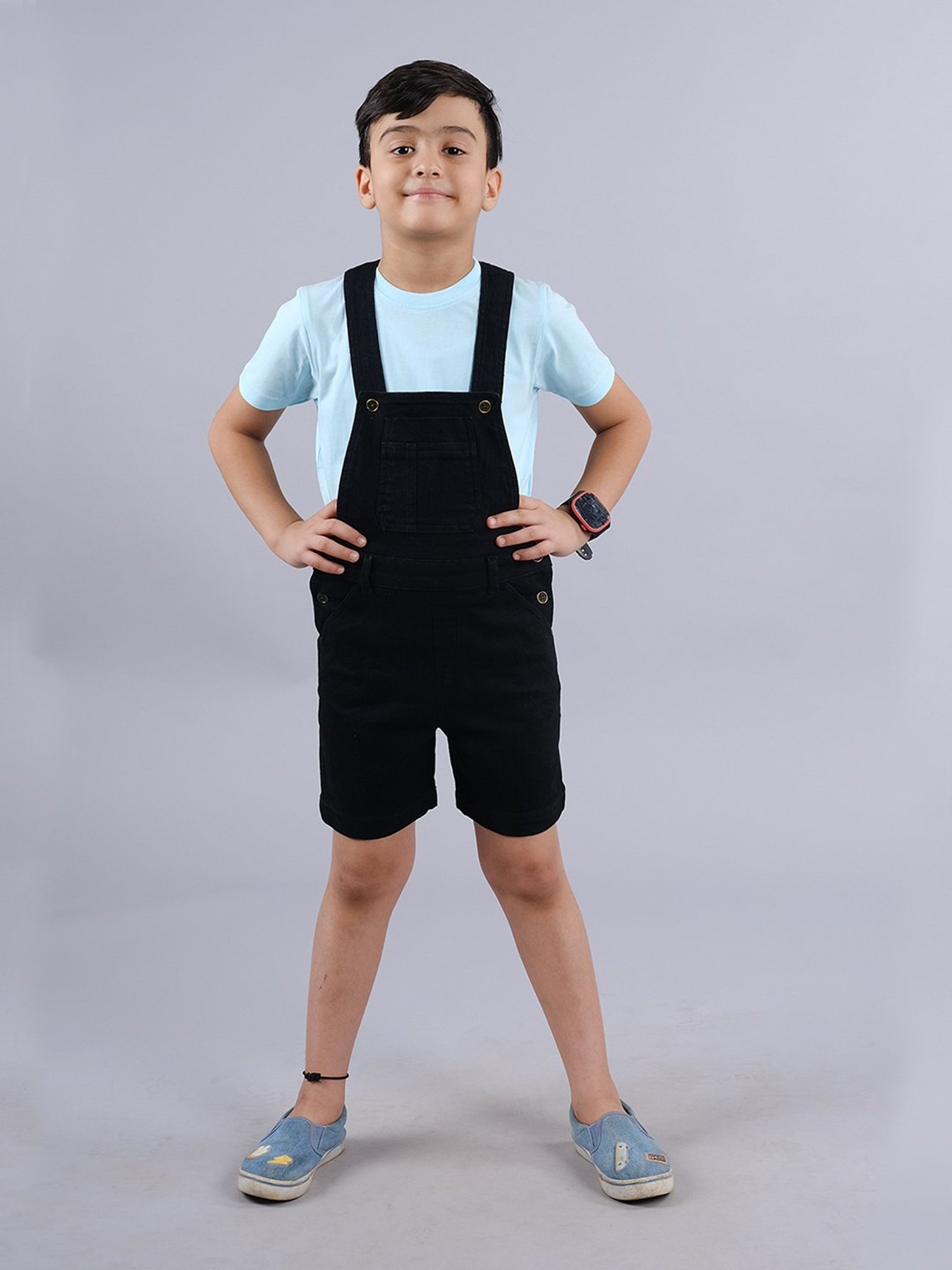 Juniors by Lifestyle Kids Mid Blue Cotton Casual Coordinate Set