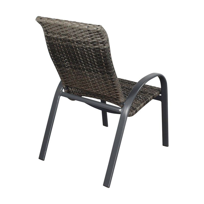 Santa Fe 5pc Wicker 48" Round Dining Set - Silver - Courtyard Casual