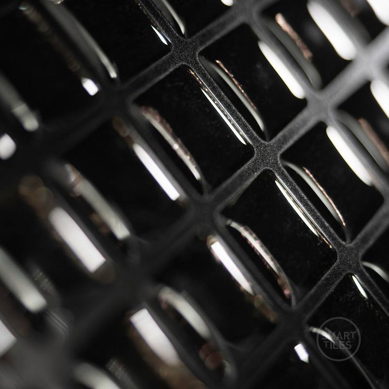 Smart Tiles 3D Peel and Stick Backsplash 4 Sheets of 11.55" x 9.64" Kitchen and Bathroom Wallpaper Minimo Nero