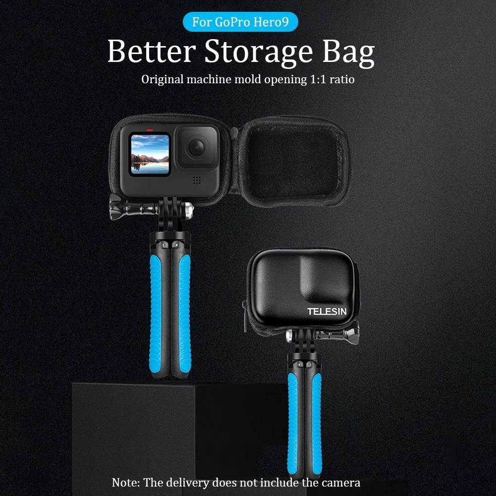 Dustproof EVA Protective Wear Resistant Mini Portable Travel Outdoor Camera Storage Bag Half Open For GoPro Hero 9 Black