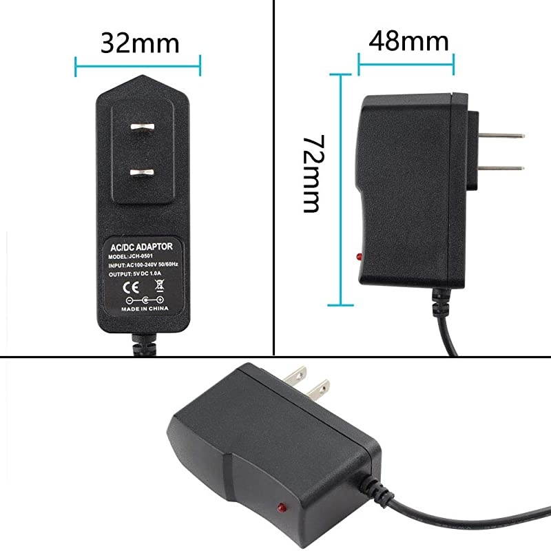 AC 100240V to DC 5V 1A Power Supply Adaptor Max 5W Universal Wall Plug Power Adapter 55 x 25mm DC JackDC 5V 1A 5W