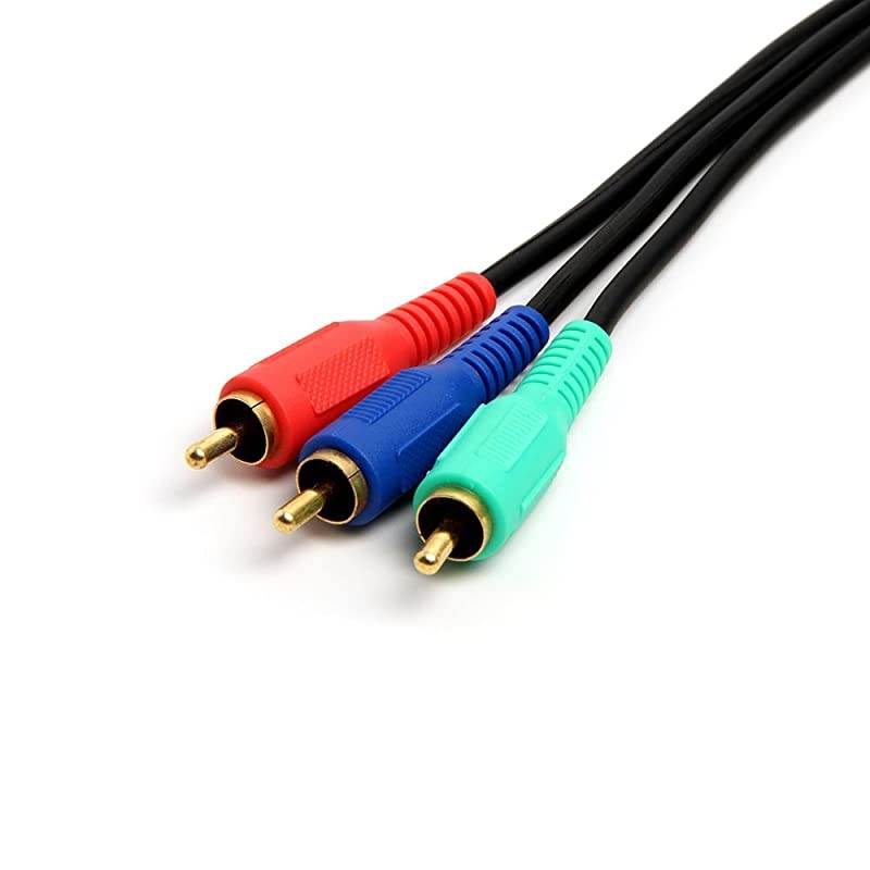 3RCA Male to 3RCA Male RGB Component Video Cable for HDTV 100 Feet