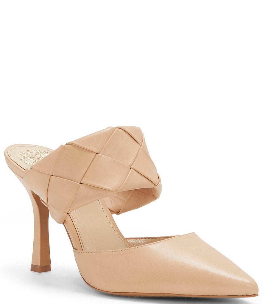 Vince Camuto Alandra Leather Woven Banded Mules