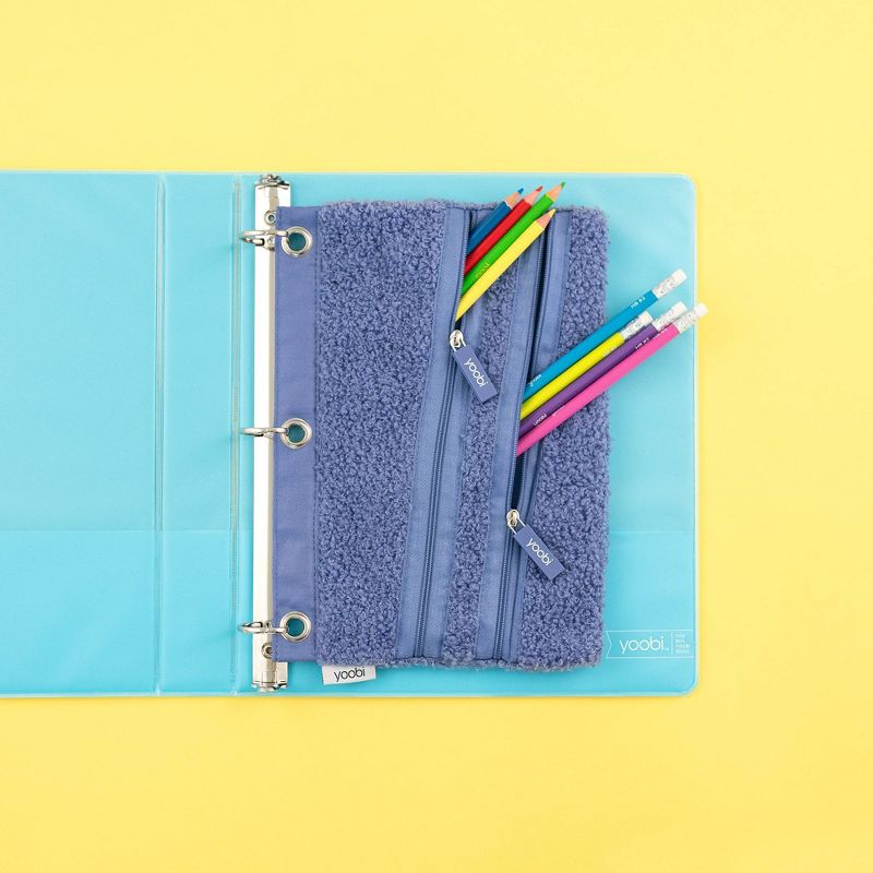 Binder Double Zip Pencil Case - Fuzzy Deep Periwinkle - Yoobi™