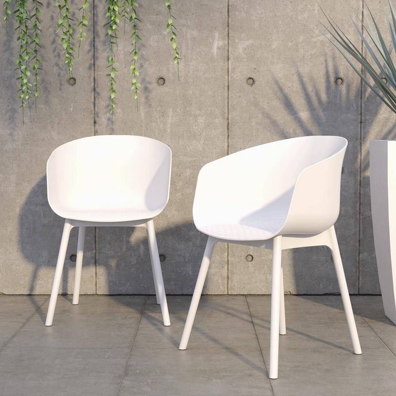 York 2pk XL Indoor/Outdoor Dining Chairs - White - Novogratz