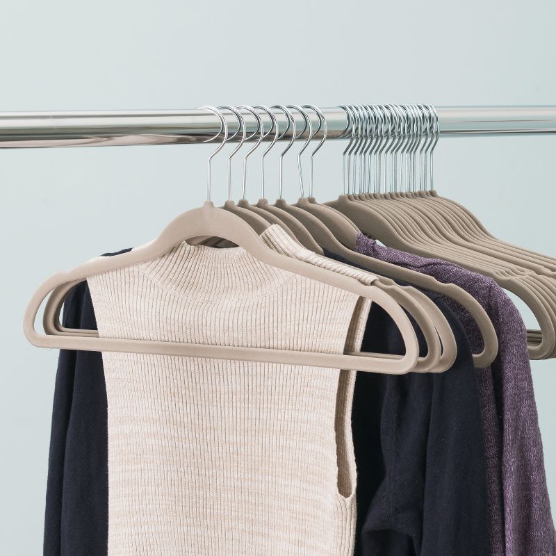 Home Basics  Flocked Velvet Suit Hanger, (Pack of 25), Grey