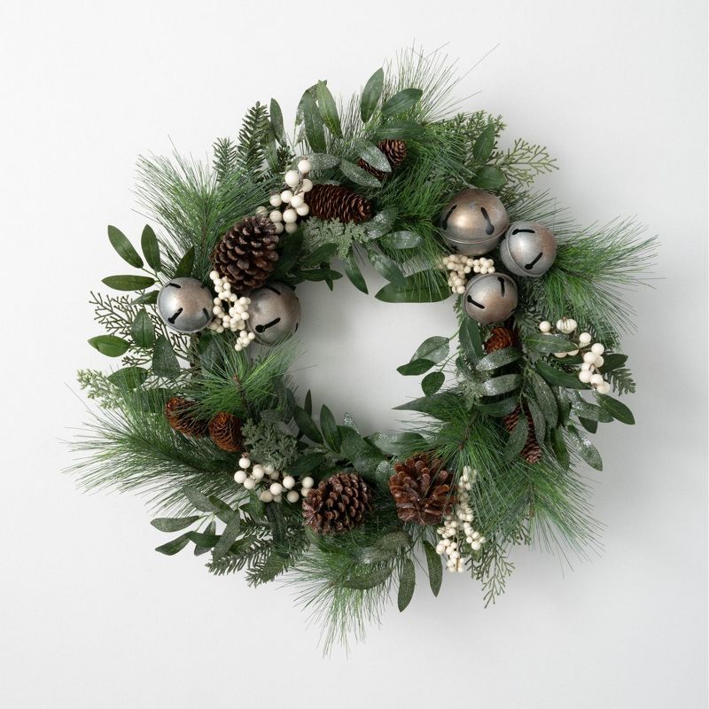 Sullivans Bell & Berry Artificial Wreath 24"H Green