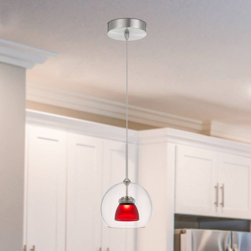 4.75" Integrated LED Dimmable Double Glass Mini Pendant Red- Cal Lighting