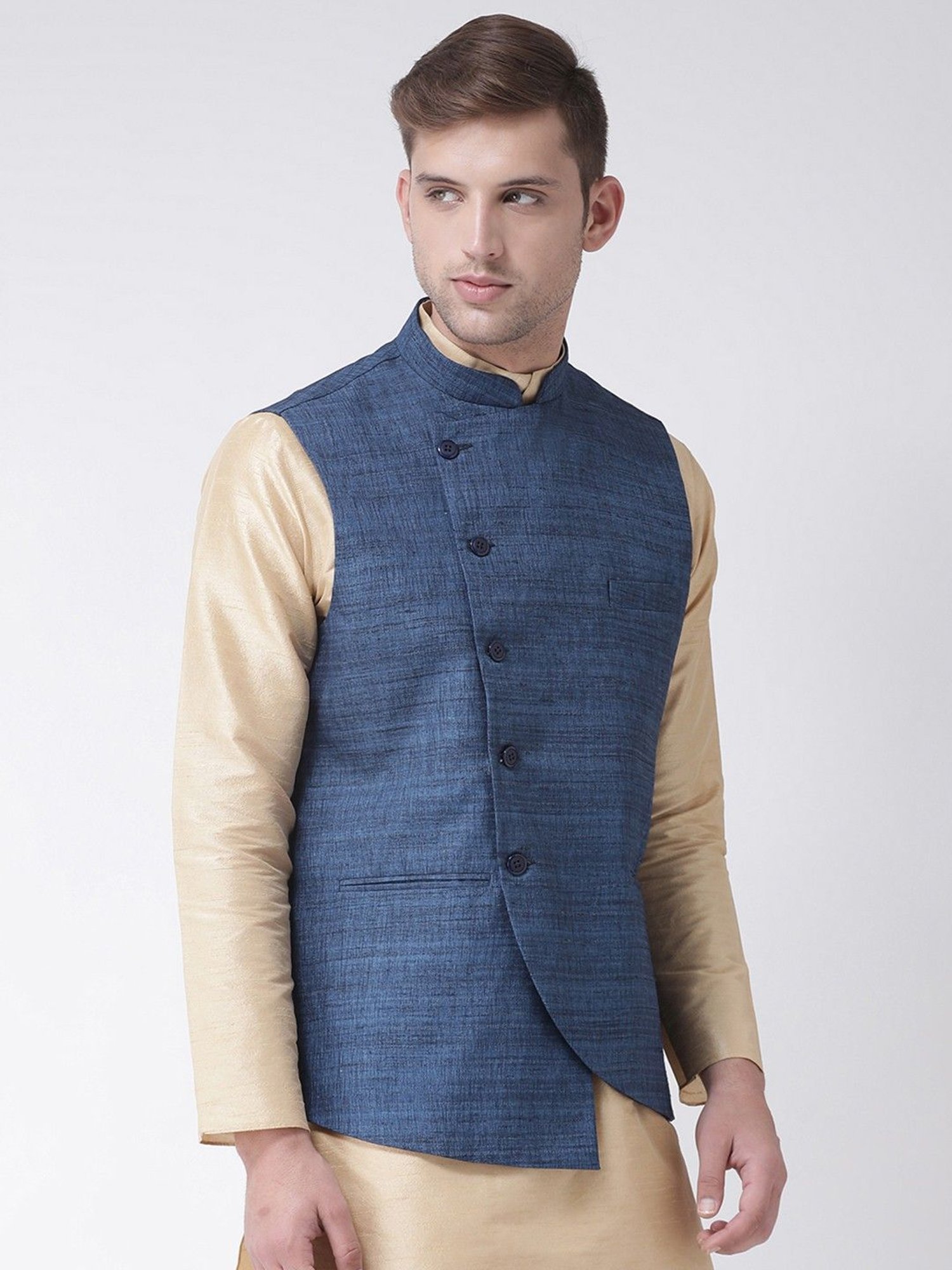 Fabindia Multicolor Regular Fit Printed Cotton Nehru Jacket