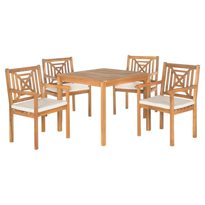 Del Mar 5pc Acacia Wood Dining Set - Brown - Safavieh