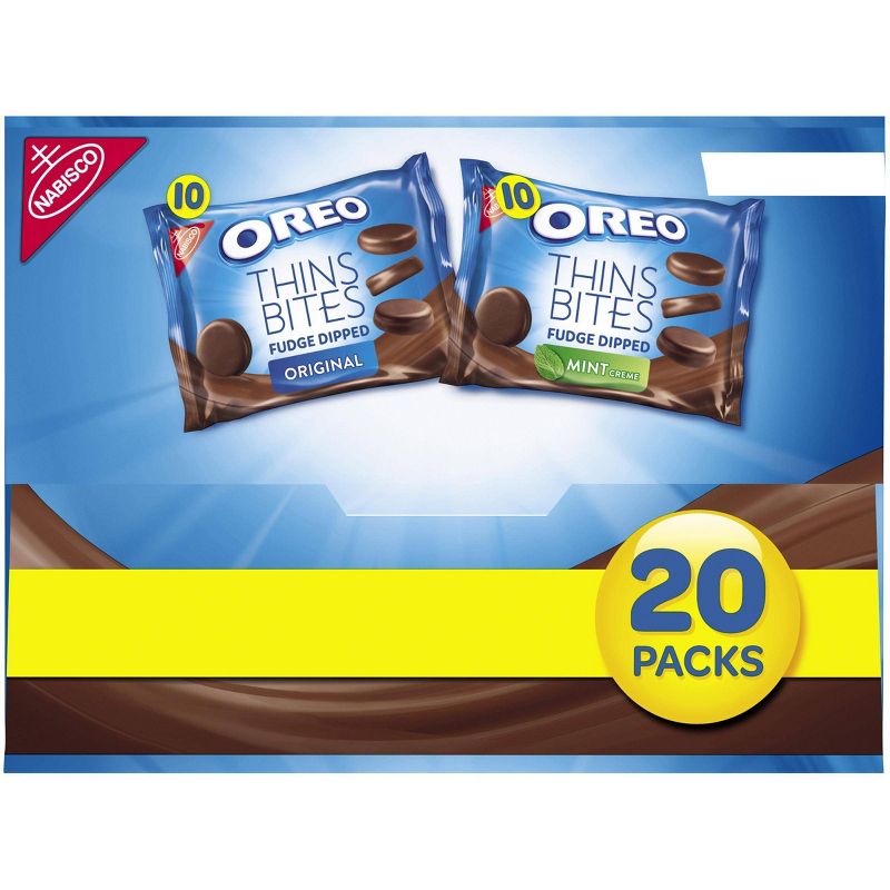 Oreo Thins Bites Fudge Dipped Sandwich Cookies Multipack - 20ct