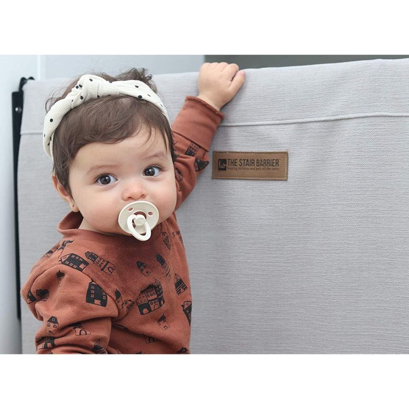 The Stair Barrier Regular Wall to Wall Single Panel Swing Gate with Fabric Slipcover Baby and Pet Safety Gate, 27 to 42.5 Inch, Beyond Sheep Indigo