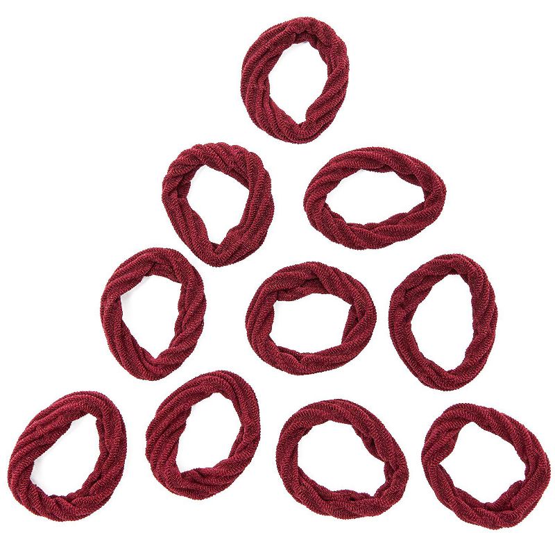 Juvale 100-Count Elastic Fabric Hair Ties 5.5" Dia, Soft and stretchy, 10 Colors
