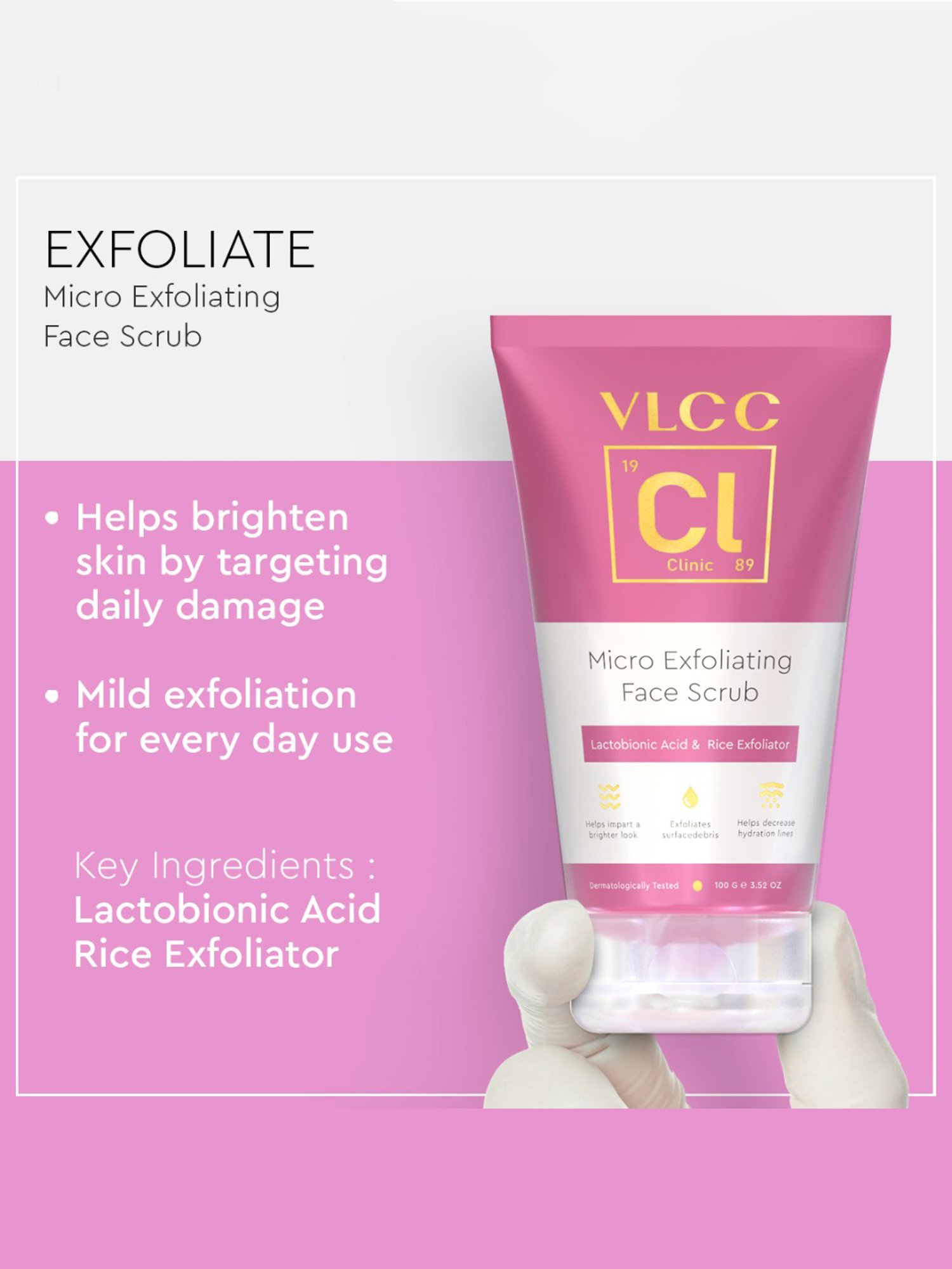 VLCC Clinic Skin Clarifying De-Tan Face Wash & Micro Exfoliating Face Scrub Combo
