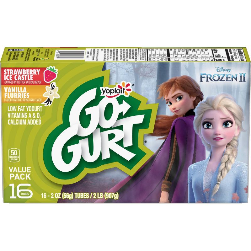 Yoplait Disney Frozen Go-Gurt Strawberry and Vanilla Kids' Yogurt Tubes - 16pk/2oz Tubes