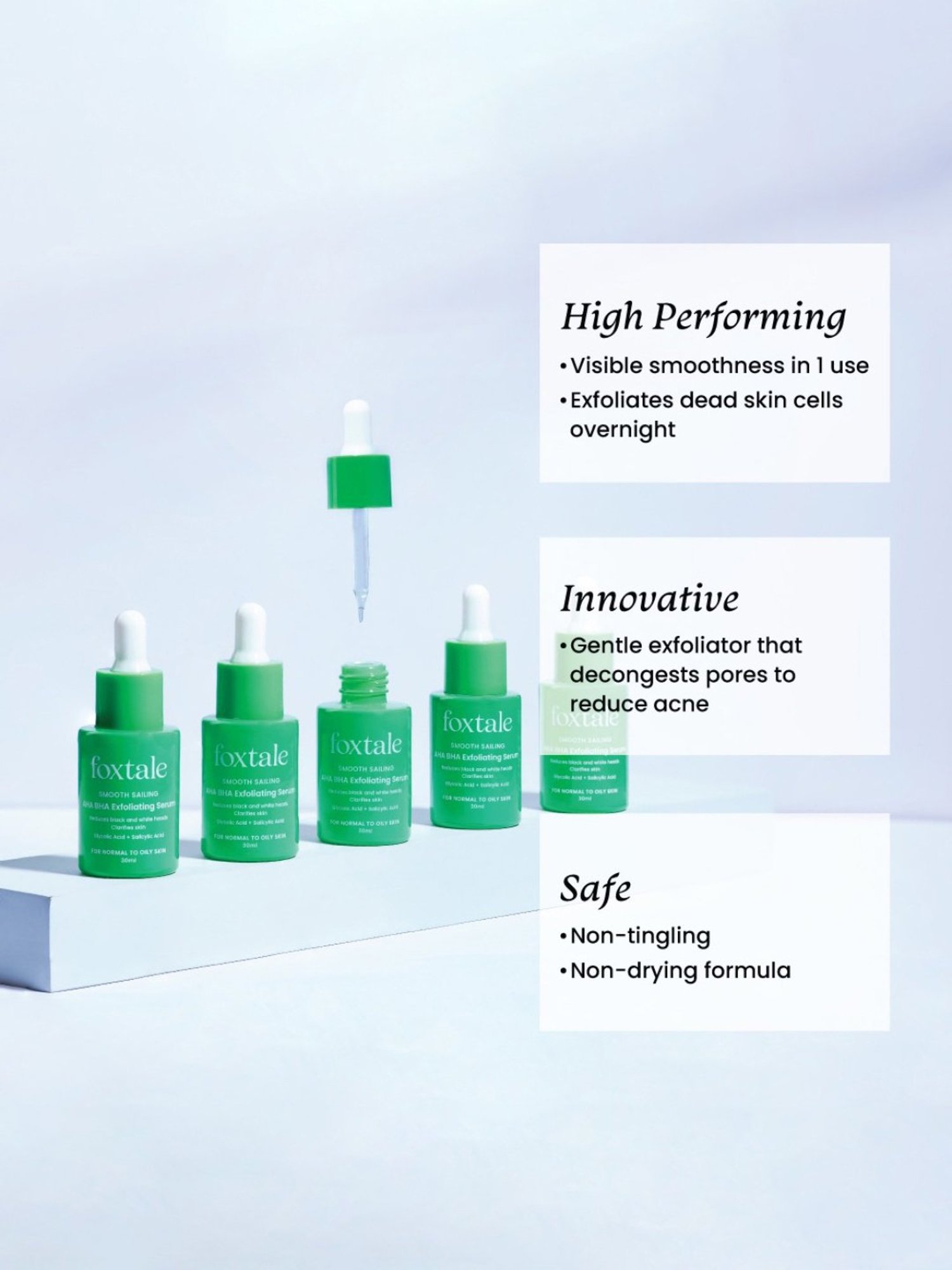 Foxtale Smooth Sailing AHA BHA Exfoliating Serum - 30 ml