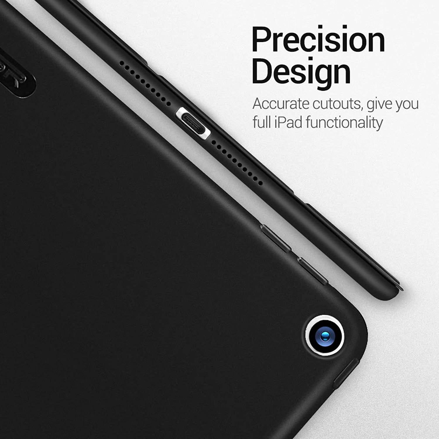 ESR Rebound Slim Smart Case Specially Designed for iPad Mini 5 7.9" 2019, Flexible TPU Back Cover with Rubberized Coating, Auto Sleep/Wake and Viewing/Typing Stand for iPad Mini 5 2019, Black