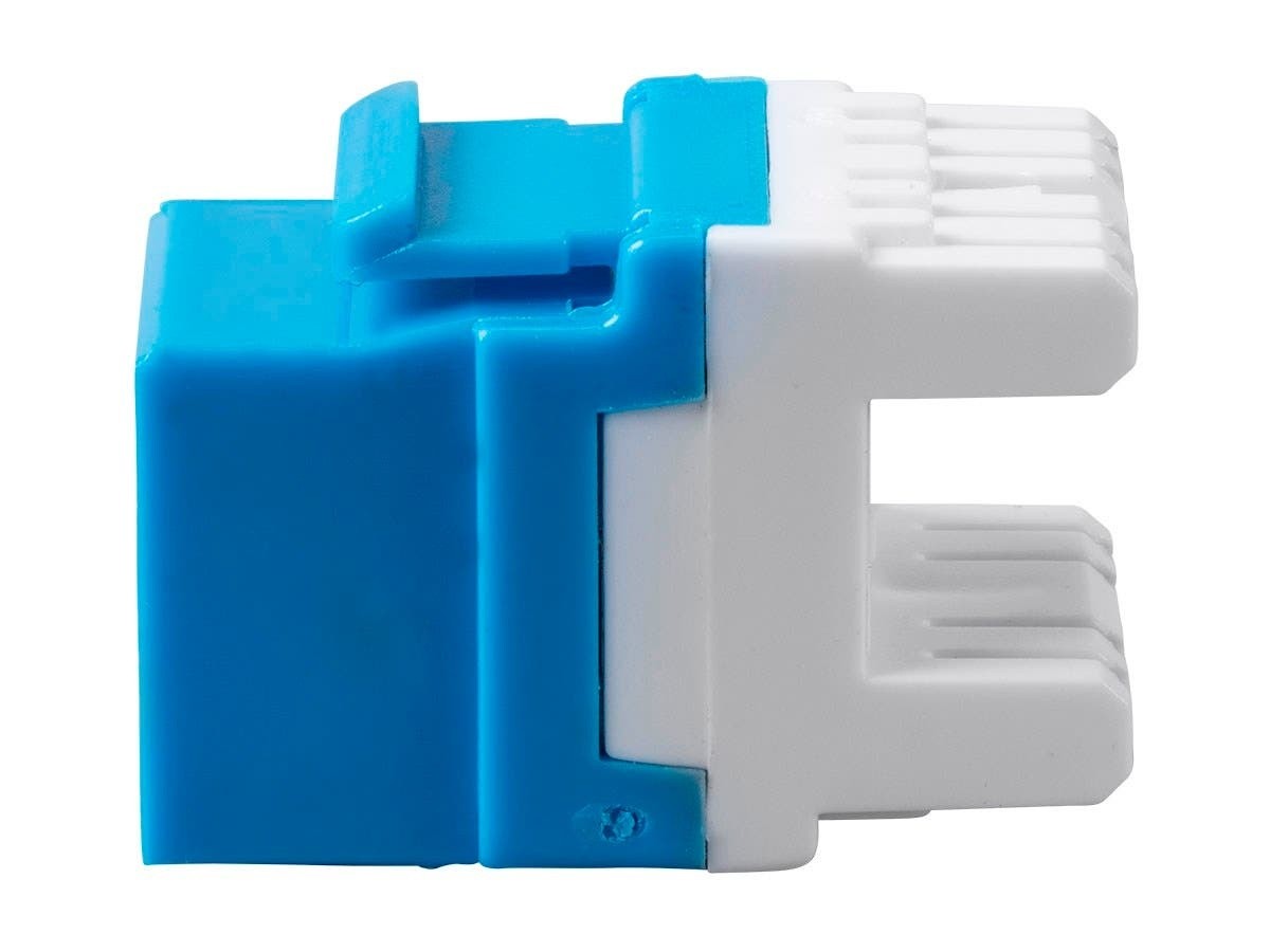 Monoprice Cat6 RJ-45 180-Degree Punch Down Keystone Jack Short body 28mm, Blue