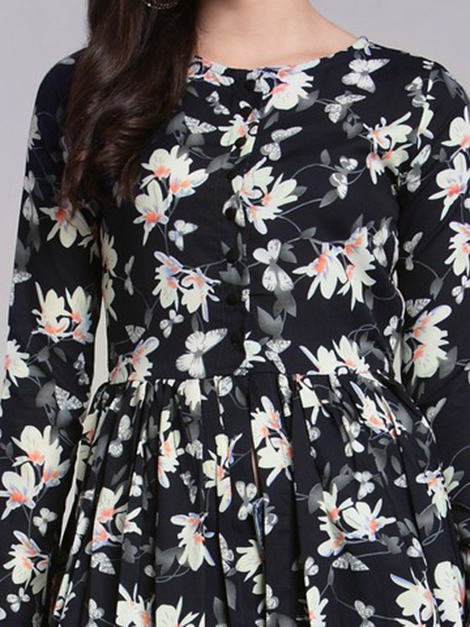 Cation Black Floral Print Tunic