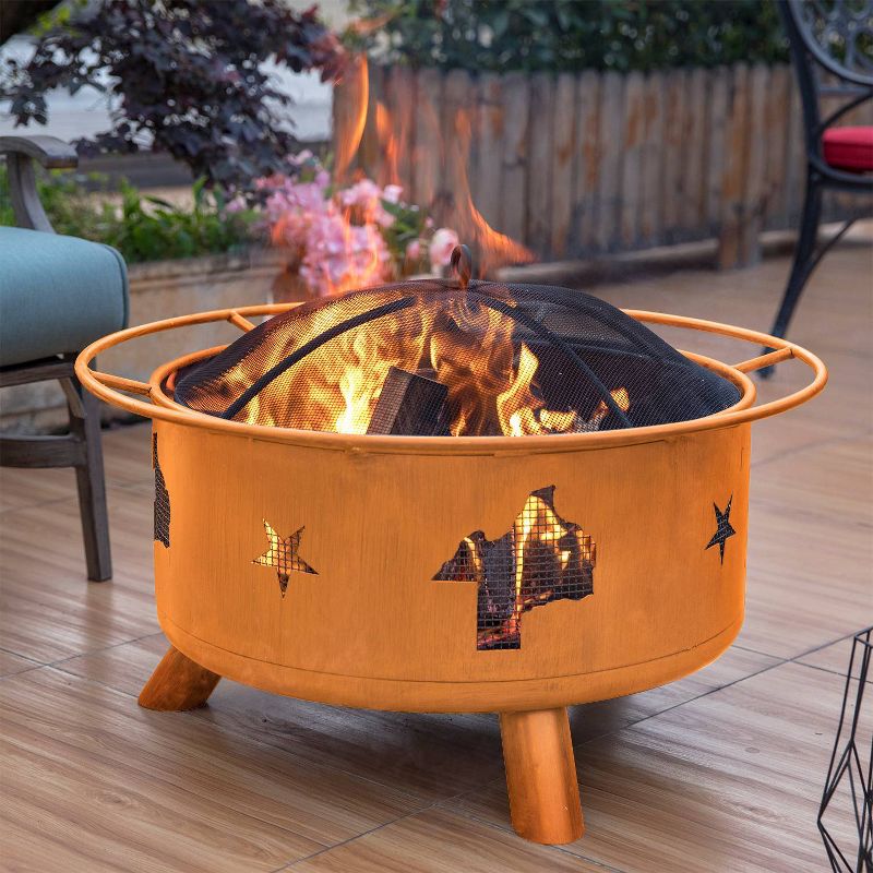 30" Wood Burning Fire Pit Bowl - Orange - Nuu Garden