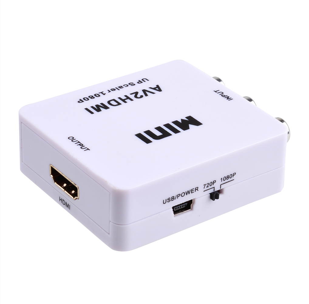 Mini Composite AV CVBS 3RCA to HDMI Video Converter Adapter 720p 1080p Upscaler