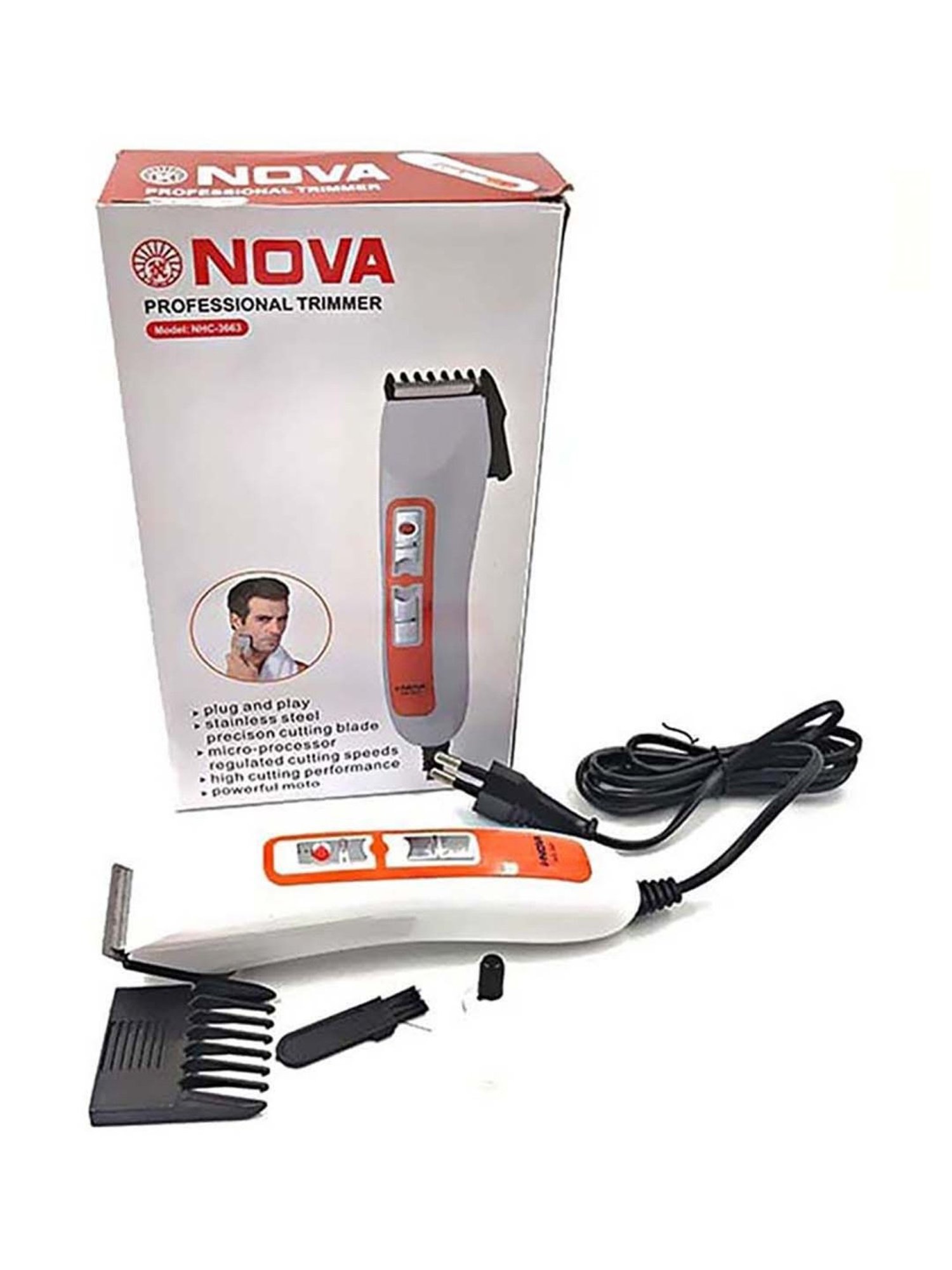 Nova NHC-3663 Corded Trimmer (Orange and white)