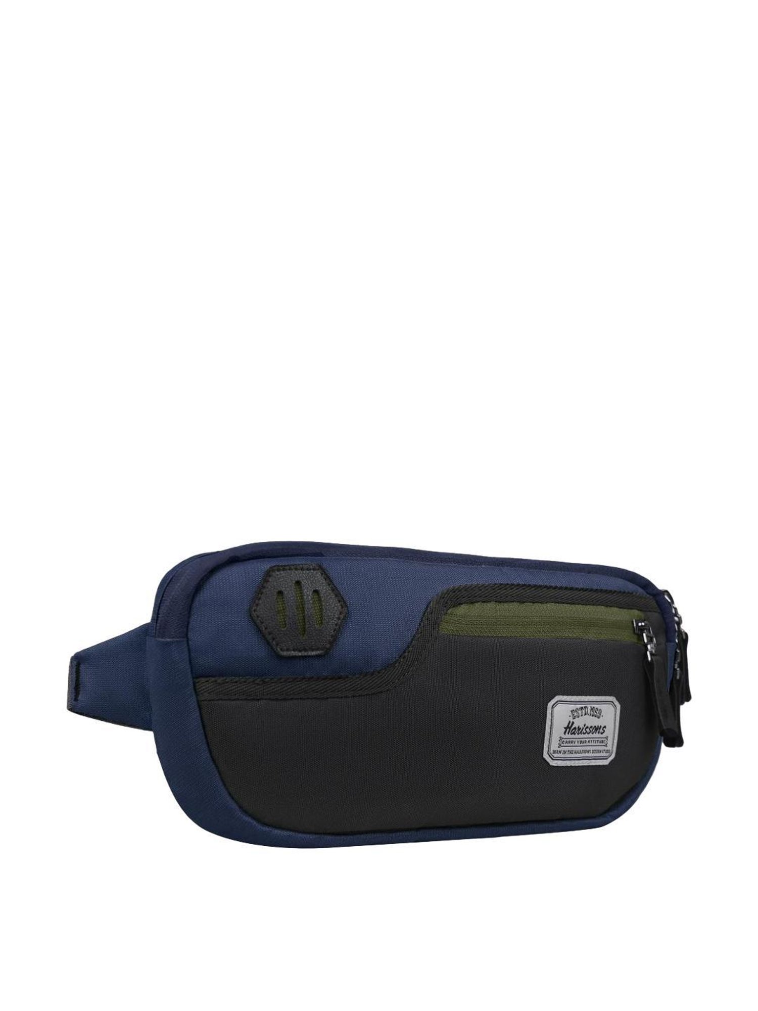 Harissons Yellow Polyester Solid Waist Pouch