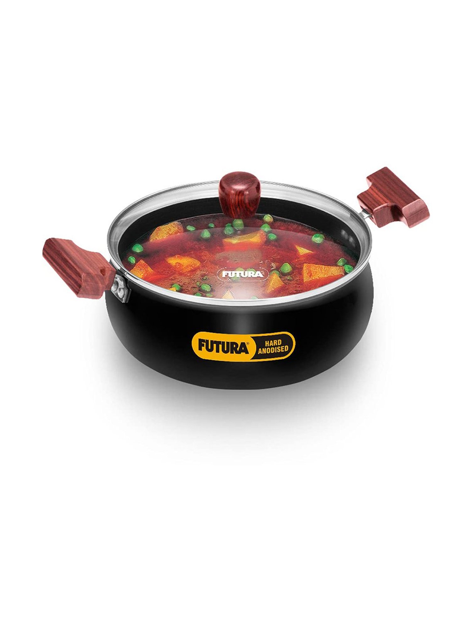 Wonderchef Ebony Hard Anodized Non-stick Biryani Handi with Lid